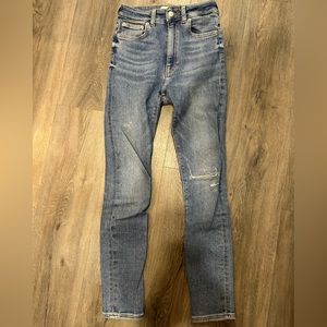 Zara Premium Denim Collection Ripped Skinny Jeans size 24